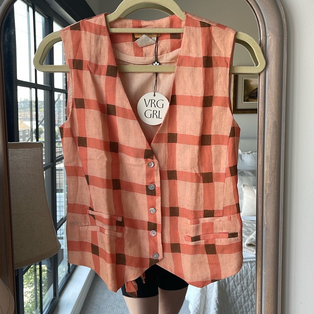 VRG Girl Plaid Vest - Picture 1 of 4